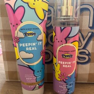Bath & Body Works Peepin' It Real Body Cream & Fragrance Mist - Pink/Blue